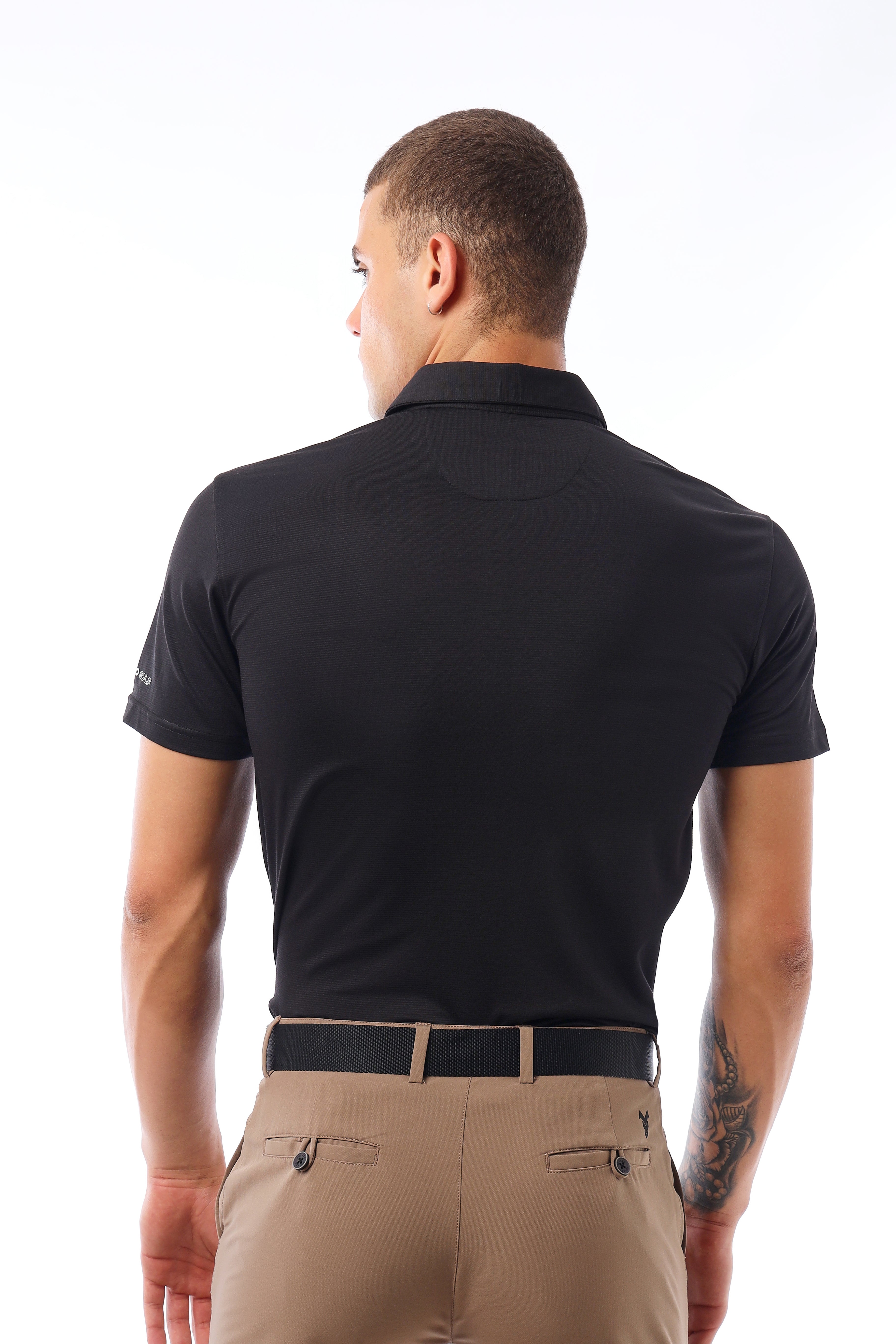 Pin Stripe Polo Black